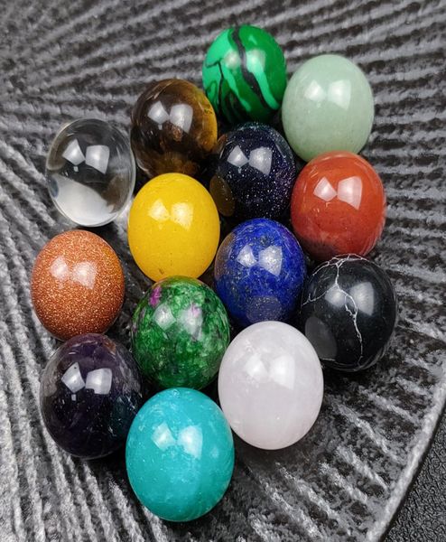 

16mm natural stone loose beads amethyst rose quartz turquoise agate 7chakra diy nonporous round ball beads7062638, Black