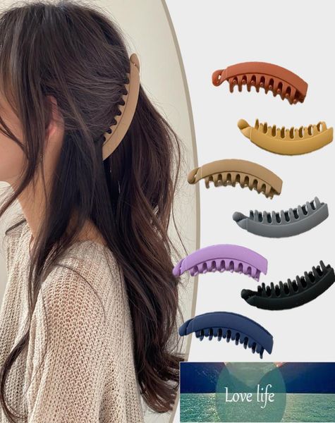 

1pc frosted banana hair clip clamp korean hairpin ponytail holder hair claw clips women headwear hair accessories factory ex8230013, Golden;silver