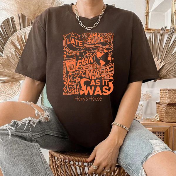 

men's t-shirts welcome to harry's house t-shirt as it is a music tour shirt men's short sleeved t-shirt y2k 90s vintage t-shi, White;black