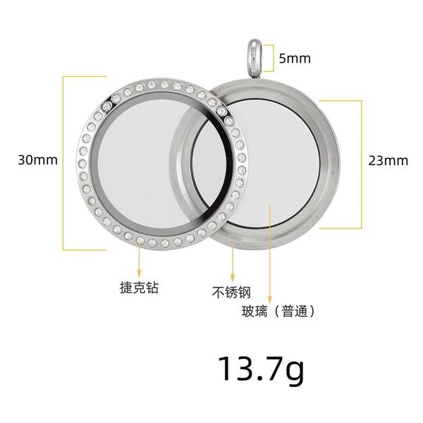 

lockets novelty round magnetic crystal diy floating memory living locket pendant gift for girls women daughter with prskl 834 q2 dro otsyg, Silver