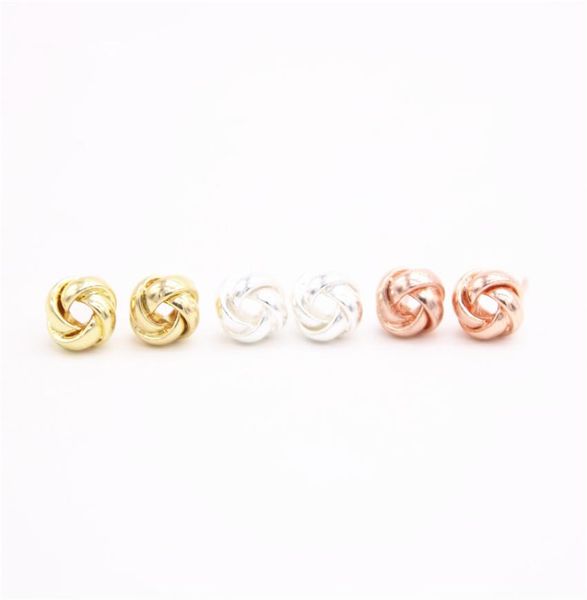 

fashion classic spiral ball stud earrings a spherical flowers design for beautiful gold silver rose three color optional for women1891429, Golden;silver