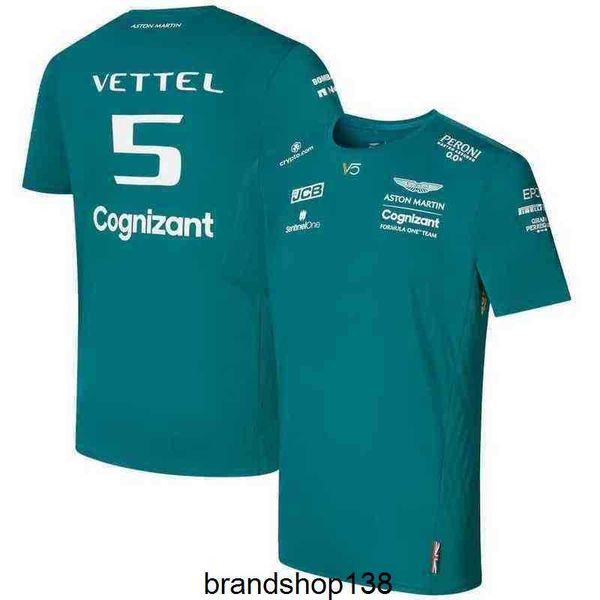 

men's t-shirts for aston martin vettel stroll f1 team driver t-shirt summer sports racing car fans quick-drying green, White;black