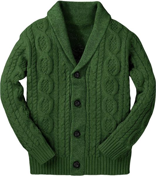 

toddler kids boys shawl collar cardigan sweater cable knitted button down loose fit open front soft winter knitwear, Blue