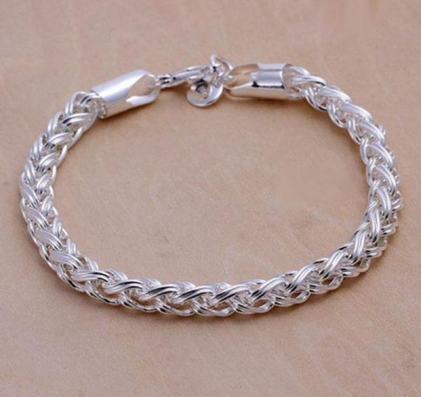 

christmas gift ring bracelet 925 silver charm bracelet 195x06cm dfmwb070women039s sterling silver plated jewelry brace9895472, Golden;silver