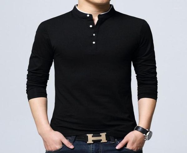 

men039s tshirts henley tshirt men cotton t shirt full sleeve tshirt solid color tees neck spring autumn8562451, White;black