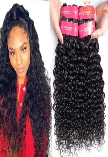 

9a water wave brazilian hair extension 100 unprocessed virgin human hair bundle 3pcslot dyeable brazilian water wave virgin hair3926413, Black