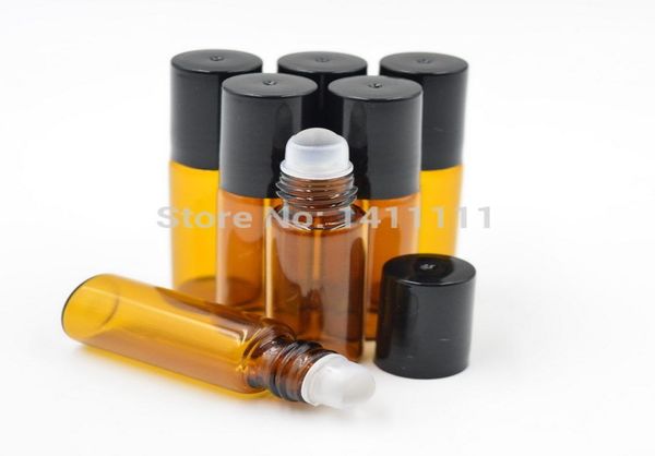 

refillable 5ml 16oz roll on amber glass bottles essential oil glass roller ball perfume aromatherapy bottle by dhl 1621869