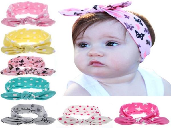 

girl rabbit ears headband bebe headband cloth tie solid color wave point bow children gift headband 498590884, Slivery;white