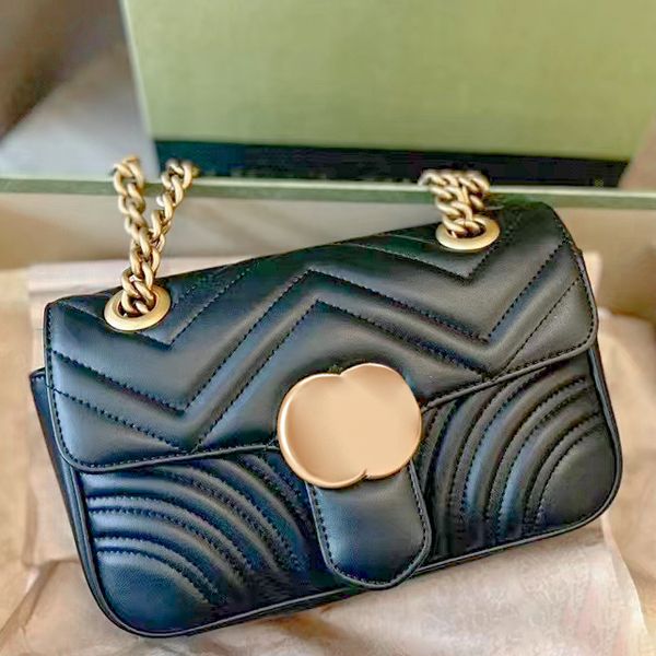 

handle chain 3 sizes marmont clutch bag luxurys designer cross body handbag shoulder sling bag womens wallets mens genuine leather vintage q