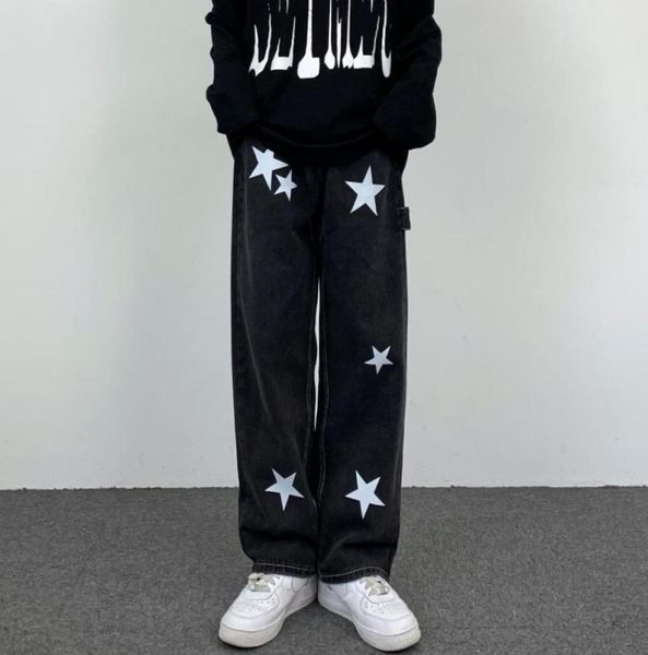 

men039s jeans pants men39s hip hop retro pentagram straight wide leg loose women39s y2k casual menmen039s6720970, Blue