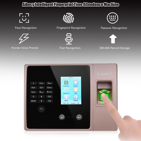 

recognition system multi language biometric fingerprint time attendance clock recorder employee recording device electronic machine 230712