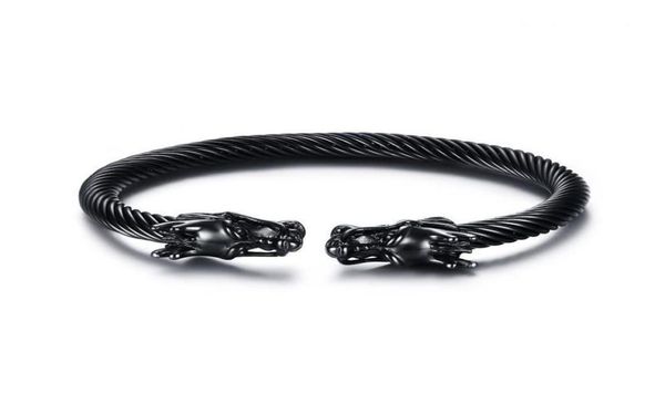 

bangle dragon039s head stainless steel dragon bracelet black jewelry fashion viking men wristband cuff women6228058