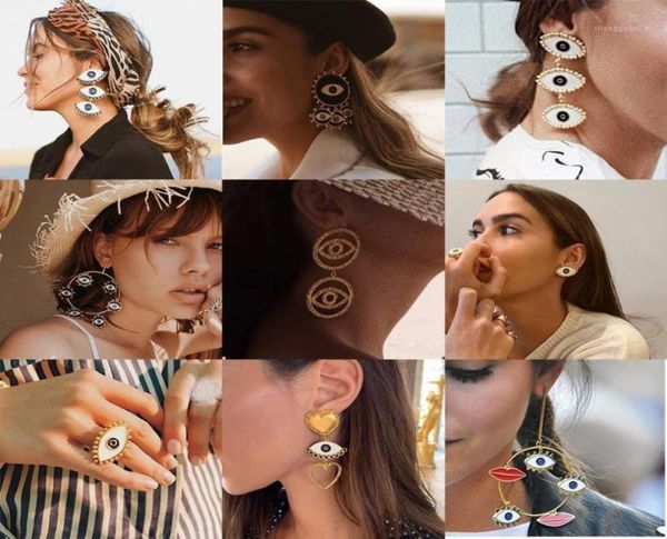 

dangle chandelier vintage fashion enamel gold statement earrings for women exaggerated bohemian geometric drop earring party jew4881520, Silver