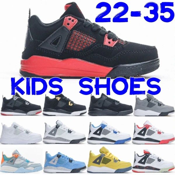 

4 4s black boys cat sneaker designer basketball military trainers baby youth toddler infants light green lights grey chicago7kuw#