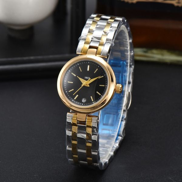 

tisso wrist watches for women 2023 womens watches three needles quartz watch luxury brand designer clock steel belt fashion little beauty mo, Slivery;golden