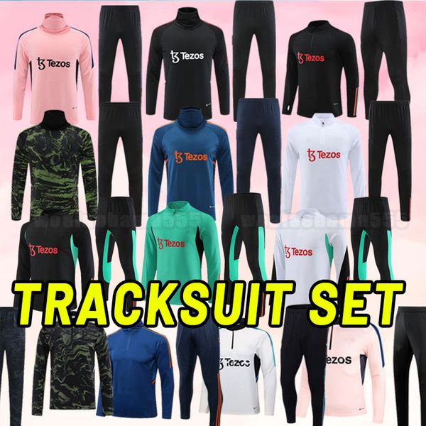 

long sleeve 23 24 sancho soccer tracksuits b.fernandes rashford football shirt 2023 2024 mans utds martinez casemiro antony manchesters garn, Black
