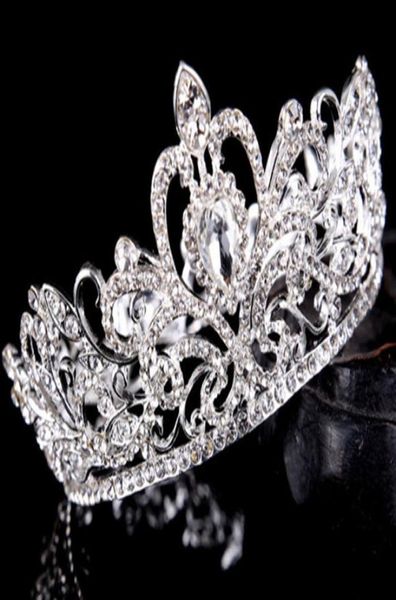 

2021 pageant quinceanera wedding crowns for women bling rhinestone beading hair jewelry bridal headpieces tiaras party gowns6578951, Silver