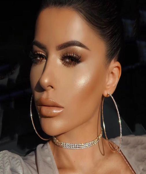 

large circle earrings full diamond designer earrings luxury women jewelry eardrop retro personality rhinestone large hoop earrings6601265, Golden;silver