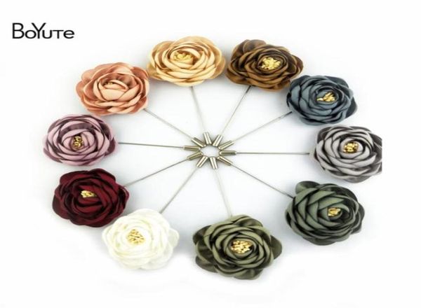 

boyute 10pcs lapel flower pins men whole 17 colors fashion wedding brooch pins jewelry christmas ornament25355155236341, Gray