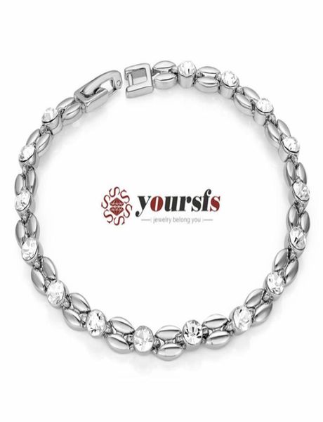 

yoursfs 6 pcsset zircon bracelet bridal jewelry white clear crystal cz bracelet bridesmaid gift8715437, Golden;silver