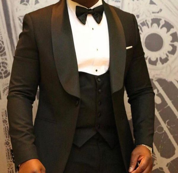 

brand new groomsmen shawl lapel groom tuxedos 14 styles men suits weddingpromdinner man blazer jacketpantsbow tievest 3155646, Black;gray