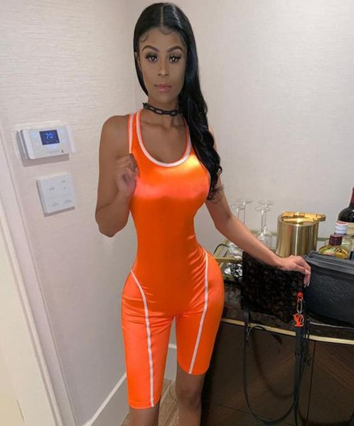 

fitness casual rompers womens jumpsuit shorts overalls summer sport playsuit reflective skinny bodycon one piece jumpsuit3613206, Black;white