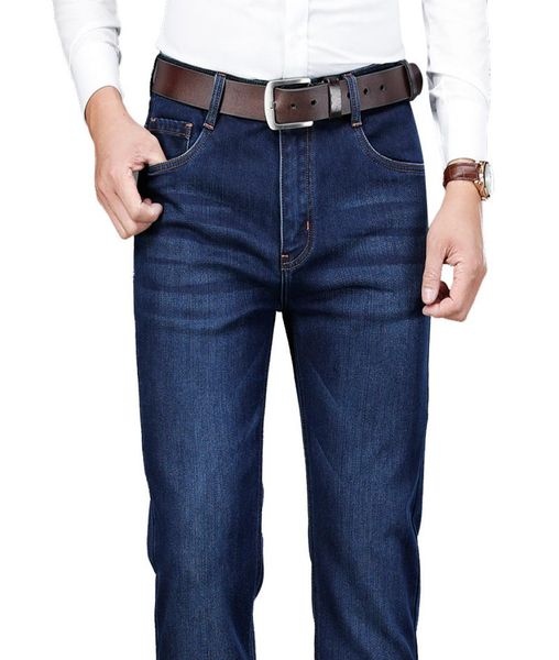 

graphene functional fabric business jean black straightleg classic loose stretch brand trousers8373607, Blue