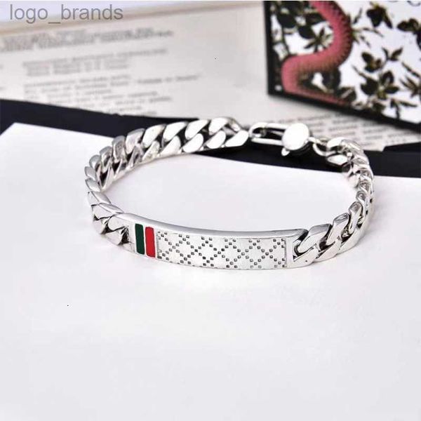 

fashion 925 silver bracelets mens cuban chain bracelet designer charm women men bangle 18cm 20cm 22cm vintage style couple jewelry hip hop b, Golden;silver