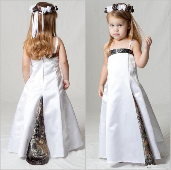 

lovely camo flower girl dresses for wedding party flower girl thin strap party communion dress custom made kids pageant gowns3386359, White;blue