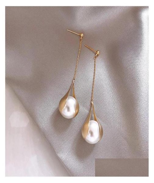 

dangle chandelier fashion jewelry s925 sier post long tassel pearl earrings beads pendant dangle stud drop delivery dhftz1011616, Silver