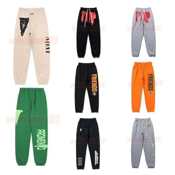 

mens pants fashion sweatpants joggers v logo men women big v sport jogging pants beam foot trousers size s-xl, Black