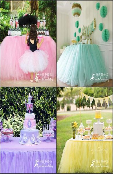 

wedding tulle tutu table skirt custom made colors birthdays dessert station skirt baby showers parties table decoration for weddin1622835