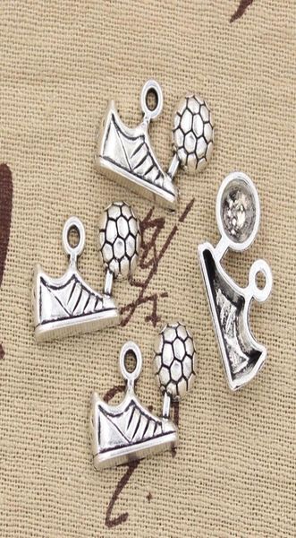 

whole99cents 5pcs charms football soccer cleats 1523mm antique making pendant fitvintage tibetan silverdiy bracelet neckla1423582, Bronze;silver