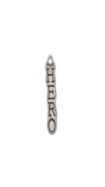 

new arrive 50pcs antiqued silver metal hero tag charms 920424377574, Bronze;silver