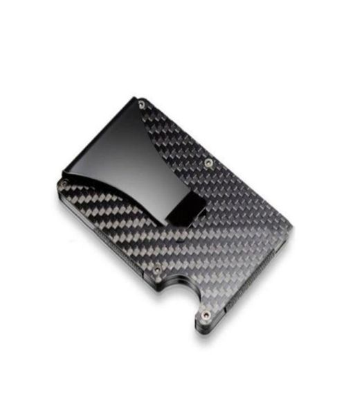 

maison fabre metal rifd wallet mini money clip brand credit card id holder with rfid antichief card wallet porte carte 1213726555, Black