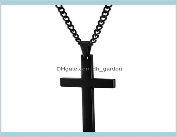 

christian jesus single titanium cross necklace stainless gold silver black prayer choker crucifix pendants men jewelry nmv5k penda8433934