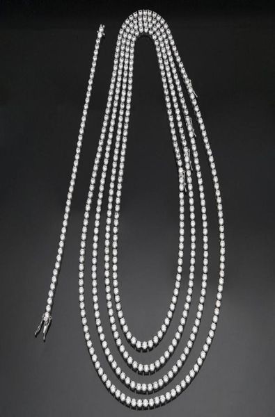 

4mm round cut iced out cubic clasp necklace women men hiphop cz box clasp necklace women men jewelry k35034166276, Black