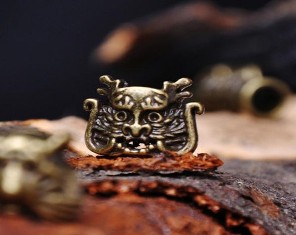 

50pcslot charm metal dragon leopard for paracord bracelet knife lanyards accessories5953757, Black