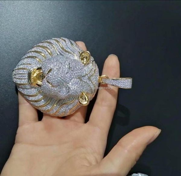 

mens jewelry hip hop iced out pendant luxury designer necklace bling diamond cuban link chain big pendants lion animal rapper ac7669513, Black