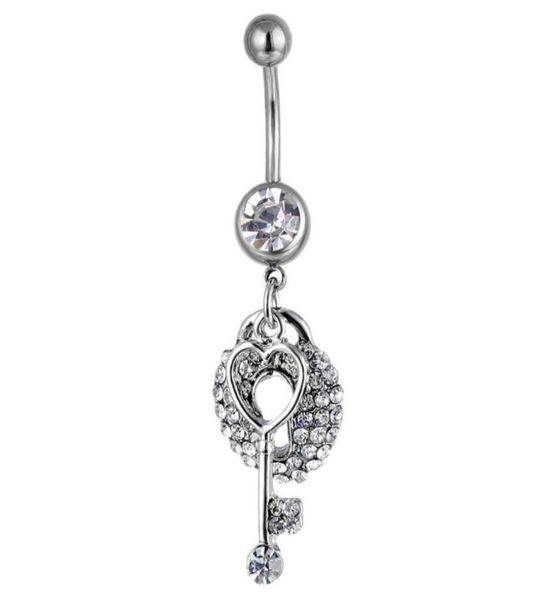 

d0024 the key and lock styles belly button navel belly rings78470972029158, Silver