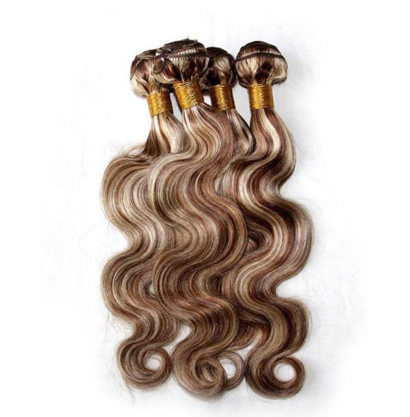 

mixed piano color hair weave bundles body wave two tone 8 613 highlight brown blonde color virgin human hair extensions5370822, Black;brown