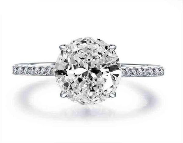 

925 sterling silver wedding ring finger luxury oval cut 3ct simulated diamond rings for women engagement jewelry anel1385939, Golden;silver