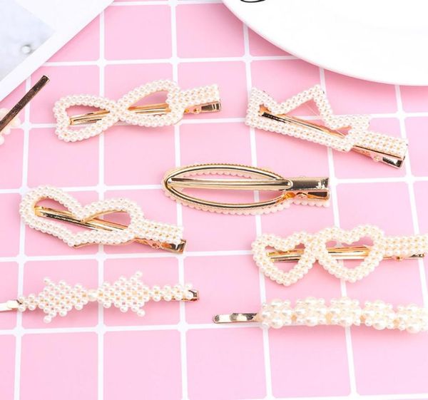 

fashion jewelry hairpin bows cute metal simplicity pearls side crown clip hair accessories personality lady barrettes wedding for 9308870, Red;brown