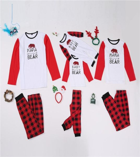 

2020 new family parentchild clothes european and american round neck christmas check splicing long sleeve pajamas set5518665, Blue