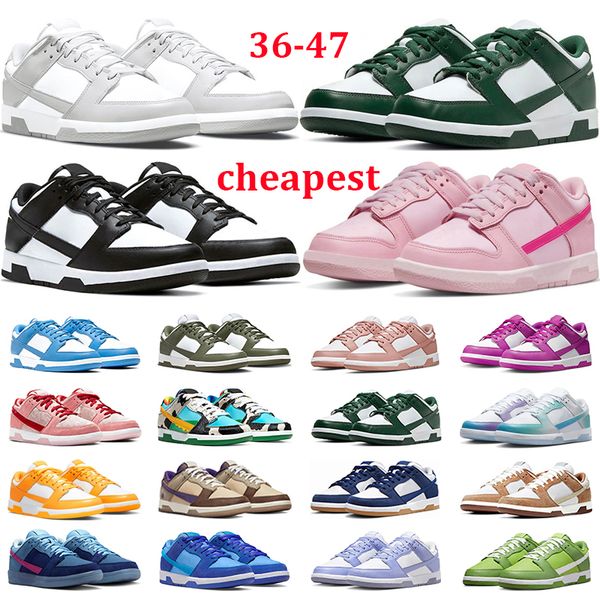 

low men women shoes panda grey fog unc triple pink team green university red chicago rose whisper mens casual trainers sports sneakers gai