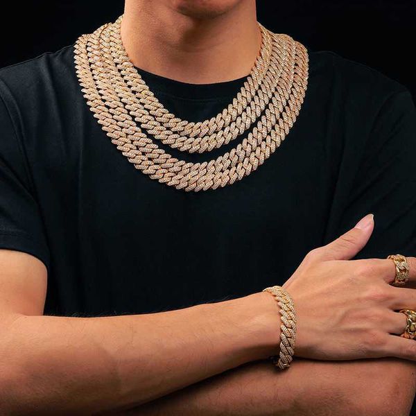 

oem odm iced out vvs diamond hip hop 8mm 9mm 10mm moissanite cuban chain, Silver