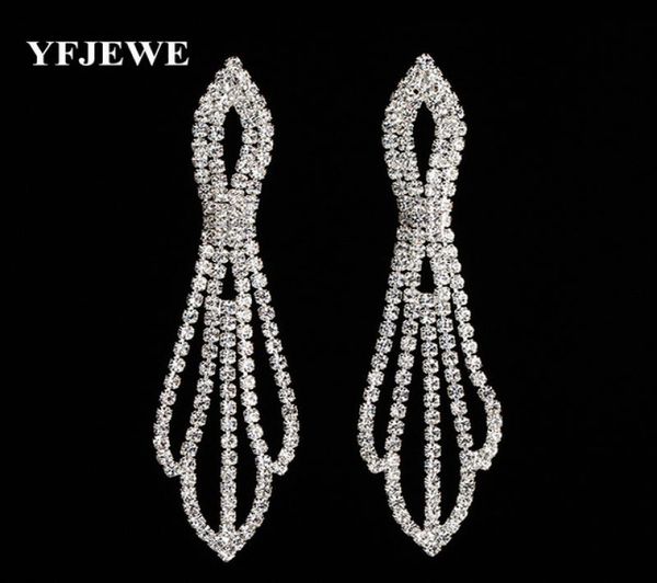 

yfjewe new earrings long women pendant earrings long hanging earrings with stones crystal jewelry gifts pendientes mujer e3962306800, Silver