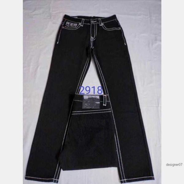 

men's jeans true long trousers mens coarse line super religion clothes man casual pencil blue black denim pants m2918s