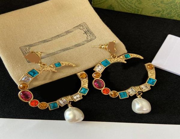 

women hoops stud earrings fashion womens big circle pearly earring jewelry luxurys designer earrings letters studs nice gift4836026827093, Golden;silver