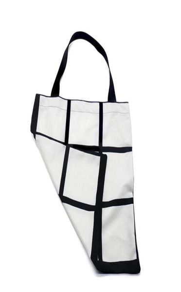 

sublimation grid tote bag double sides blank white diy heat transfer sudoku shopping bag gridview large reusable storage handbag f1934986